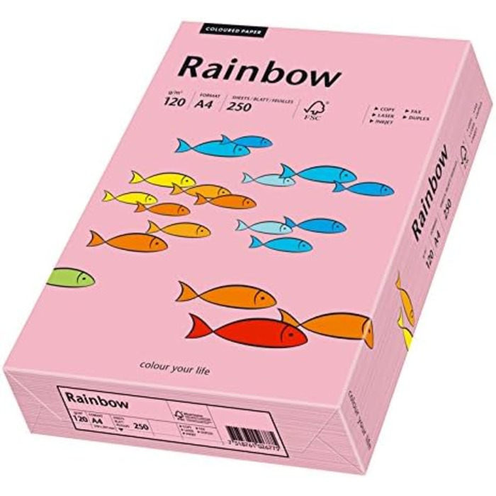 Папірус 88042546 принтер Папір Rainbow 120 г/м, А4 250 аркушів рожевий