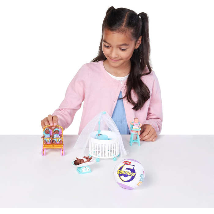 Від ZURU, колекційна капсула-сюрприз, іграшка для дівчаток, реалістичний міні-немовля, ігровий набір та аксесуари, серія 2, 5 Surprise My Mini Baby Series 2