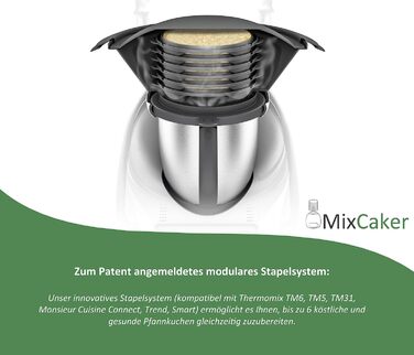 Млинниця MixCaker сумісна з Thermomix TM6, TM5, TM31, Monsieur Cuisine Connect, Trend, Smart, Аксесуари, 6 модулів, Млинці, Млинці, Млинці, Яєчня, Система укладання