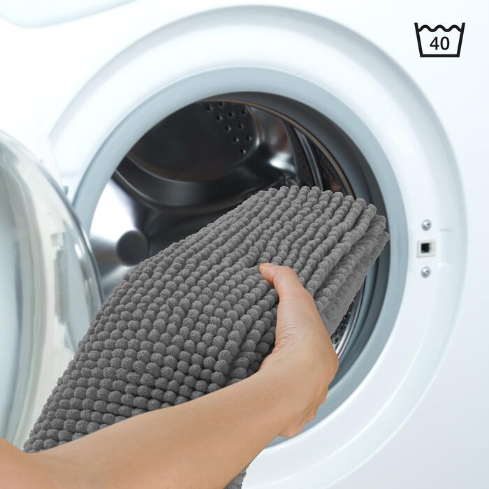 Килимок для ванної Blumtal 60x120 см з високоворсу, шенил - Сертифікований килимок для ванної Oeko-TEX - Килимки для ванної та килимки для ванної - Килимок для душу - Нековзний килимок для ванної, що миється - Великий килимок для ванної - Доріжка для ванн