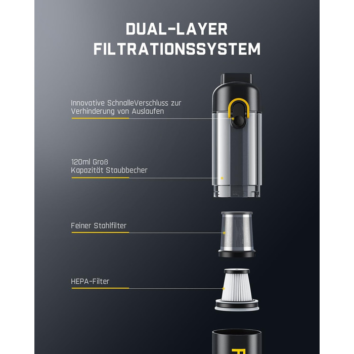 Акумуляторний автомобільний пилосос Fanttik Slim V8 Mate з високою потужністю, 12000 Па/30 Вт, портативний пилосос RobustClean з г