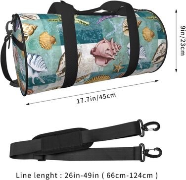 Дорожня сумка-циліндр з морським дизайном (мушлі, морські їжаки, гребінці), спортивна сумка для чоловіків та жінок, пляжна сумка, спортивний баул