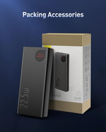 Зовнішній акумулятор, три-розетки Power Bank зі світлодіодним дисплеєм для iPhone 12 11 Xs Pro Max Mini Samsung S20 S10 і т.д., PP