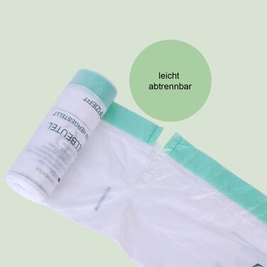 Літрові пакети для органічних відходів зі шнурком, 150 шт. Компостовані, біорозкладні пакети для відходів, сертифіковані та перевірені за стандартом DIN EN 13432, стійкі до розривів та водонепроникні., 15-