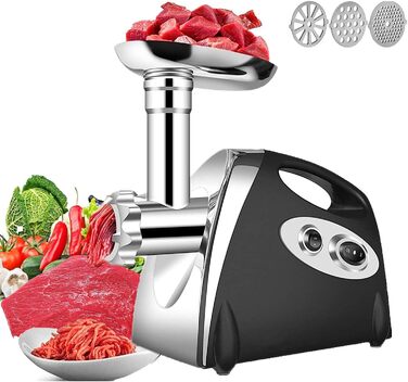 Електрична м'ясорубка 800 Вт Ковбасний фарш для мультиварки М'ясорубка з 3 шліфувальними пластинами і трубками для наповнення ковб