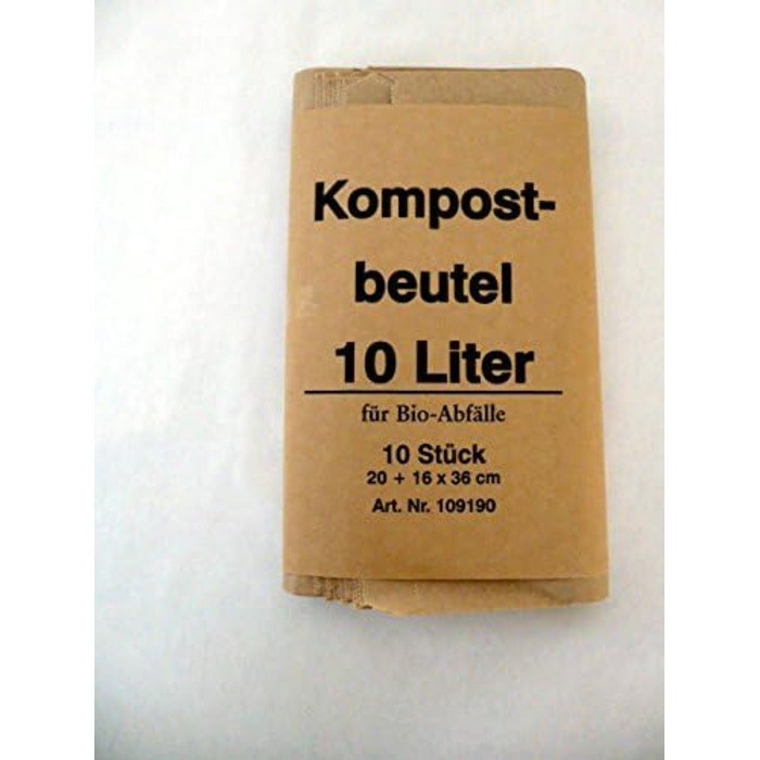 Біомакети для компосту 10 л, 200x160x360 мм, компостні пакети, сміттєві пакети, пакети для сміття, біопакети, 500 шт.