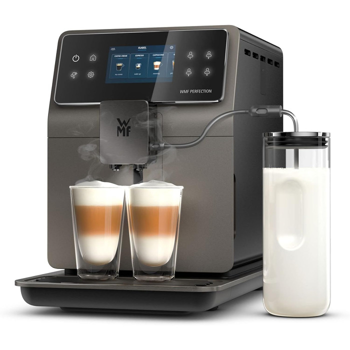 Повністю автоматична кавоварка WMF Perfection 780L з молочною системою, 18 напоїв, подвійний термоблок, кавомолка з нержавіючої сталі, профіль користувача, контейнер для молока 1 л