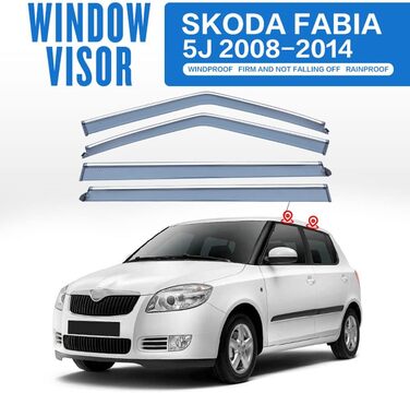 Вітровий дефлектор скла автомобіля YIHANBRI, для Skoda Fabia 5J NJ 2008-2020 Дефлектор від дощу з наклейкою на скло автомобіля Декоративна смуга дощу Прикраса брів 5j2008-2014