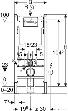 Інсталяція для унітазу / унітазу-біде Geberit DuofixBasic Delta 111.153.00.1