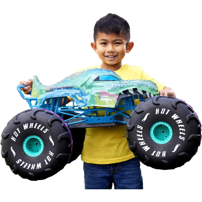 Машинка на дистанційному управлінні Hot Wheels Monster Trucks, Mega-Wrex в масштабі 16, надвелика іграшкова вантажівка на дистанці
