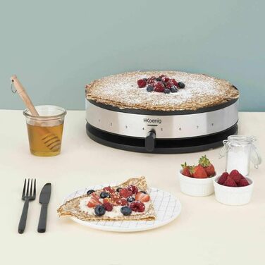 Прилад для крепу H.Koenig KREP29, 33 см, антипригарне покриття, 1300 Вт, чорний одинарний