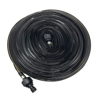 Шланг для поливу Relaxdays, 20 м, для газонів та клумб, плоский, з отворами, шланг-розпилювач, для саду, чорний