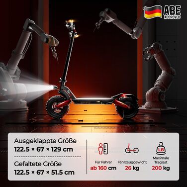Електросамокат з допуском до дорожнього руху, запас ходу 80-100 км, 48 В 15 Аг, 10-дюймові позашляхові пневматичні шини, електричний самокат ABE з подвійною амортизацією, складаний електросамокат, вантажопідйомність для бездоріжжя