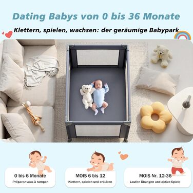 Дитяче ліжечко Dream N Play, складне дитяче ліжечко, складне та портативне для дітей вагою до 15 кг, компактне ліжечко для новонароджених та малюків, включаючи сумку для перенесення (сірий колір)