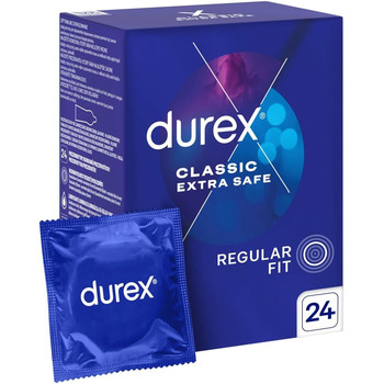 Презервативи Durex Classic Extra Safe, посилена товщина, з мастилом, 24 шт