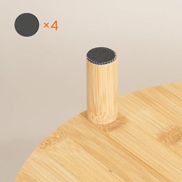 Круглий бамбуковий бічний столик HOOBRO, тумбочка з піднятим краєм, сучасний диван-столик, для невеликих приміщень, вітальні, спальні, коридору, вхідної зони, натуральний EYL156BZ01 натуральні кольори