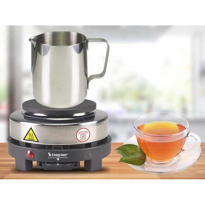 Електрична варильна плита з чавуну/нержавіючої сталі, 5 рівнів горіння, одинарна плита, кемпінгова плита з пластиною 10 см, 500 Вт, 101PIA003 -