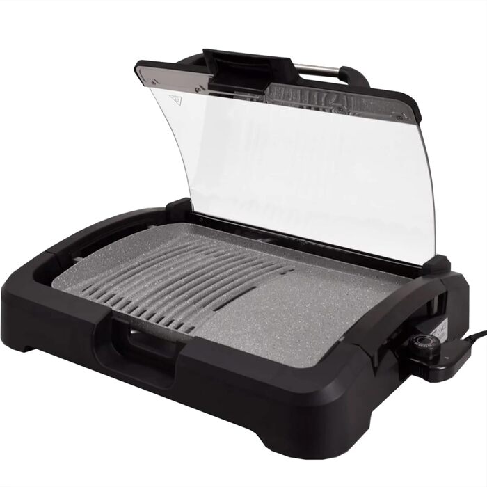 Настільний гриль Syntrox Germany Strivasa з керамічною пластиною для гриля, електричний гриль 2200 Вт, контактний гриль, електричний настільний гриль, зручний, 6 кілограмів, нековзні гумові ніжки