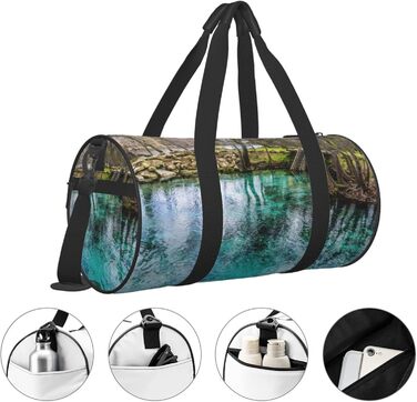 Спортивна сумка для подорожей, малюнок Флорида Спрінгс, Чорна, Універсальний розмір, Дорожня сумка