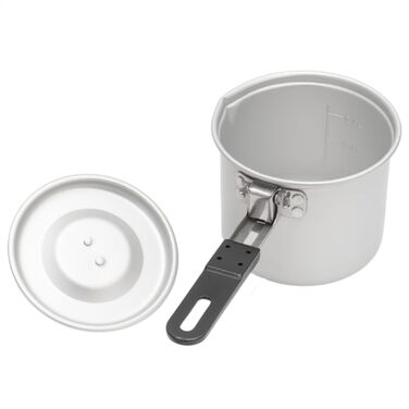 Складаний горщик для кемпінгу 770 мл, горщик для пікніка, відкритий горщик для приготування їжі, чашка з нержавіючої сталі, алюмінієвий корпус, дизайн, антипригарний, одна порція, кемпінг, приготування їжі, походи, барбекю, пригоди та подорожі