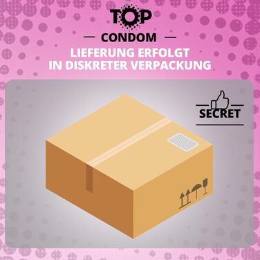 Презервативи TOP Ribbed & Dotted, рельєфні, 53 мм, 40 шт