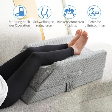 Подушка для ніг KingPavonini для підняття висоти від післяопераційних набряків, подушка для ніг з піни з ефектом пам&39яті для кровообігу, ішіасу, болю в спині, коліні, стегні, щиколотці