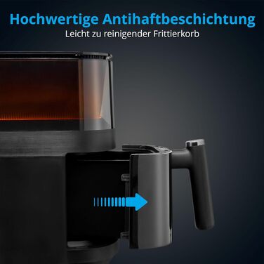 Фритюрниця MEDION X10 XL (кошик для смаження 5 літрів, інноваційна функція розпилення води для хрустких хрустких продуктів, 1 500 Вт, оглядове вікно, сигналізація струсу, 10 автоматичних програм)