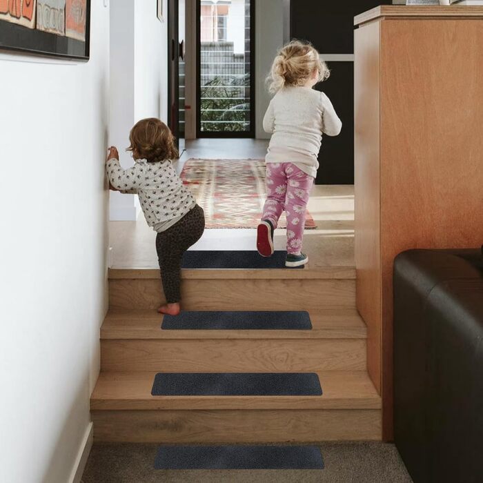 Самоклеючі, нековзні сходинки, 10 шт. , 60x10 см, для дерев&39яних сходинок та підлоги, чорні