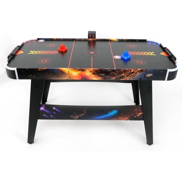 Світлодіодний стіл для аерохокею від FASports, аерохокей для дітей/підлітків віком від 8 років, стіл для аерохокею з повітряними штовхачами та шайбами, що світяться Solar Fury 138x67x82 см