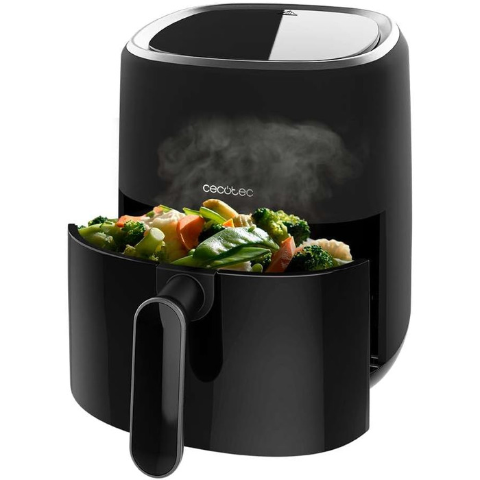 Фритюрниця без олії, 3,5 л Cecofry Fantastik 3500. 1200 Вт, Цифровий, Сенсорний, Технологія PerfectCook, сучасний та компактний дизайн, 9 режимів, 80-200C, 0-60 хвилин Чорний 3.5л