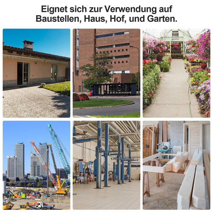 Розподільна коробка живлення, настінна, 2 шт. CEE 16A/400V 4 шт. 230V Schuko, IP44, 5-полюсна, розподільна коробка живлення для будівельного майданчика з безпечною для кабелів відкидною кришкою, для використання всередині та зовні приміщень, на будівельни