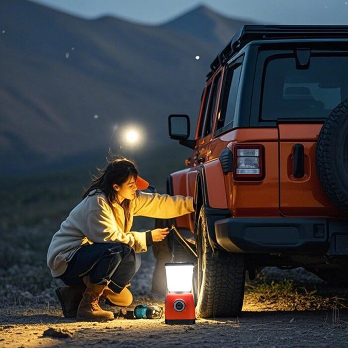 Ручний сонячний ліхтар для кемпінгу ємністю 6000 мАг, акумуляторний світлодіодний ліхтар для намету, 22 години роботи, зарядний пристрій USB, портативний кемпінговий ліхтар для використання на вулиці, аварійний (помаранчевий)