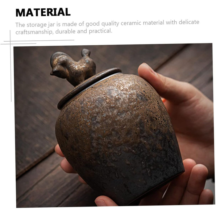 Керамічна ємність для чаю, щільно закривається, невелика побутова банка для зберігання чаю, контактує з харчовими продуктами, міцна та практична кришка