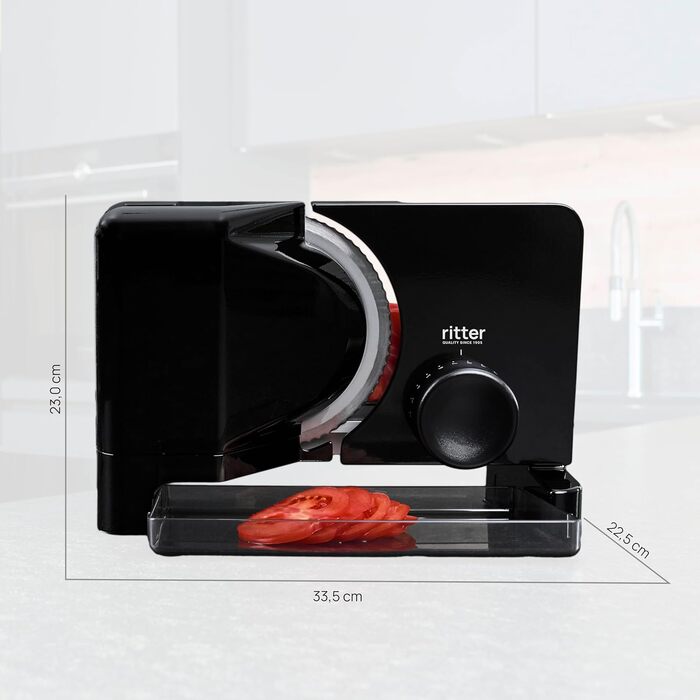 Електричний металевий слайсер та слайсер з ЕКО мотором, виробництво Німеччина, чорний, 16 Duo Plus