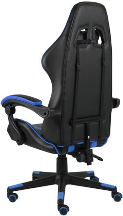Ігрове крісло LAPOOH, офісне крісло, ігрове крісло, письмове крісло, обертове крісло, чорно-синя штучна шкіра