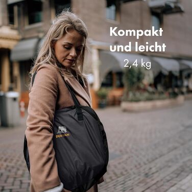 Дитяче ліжечко Deryan з матрацом від народження до 2,5 років - висувне дитяче ліжечко-намет, яке встановлюється за 2 хвилини - включає москітну сітку та дорожню сумку - 136x84x62 см (чорний), PL Black Peuter Luxe Black