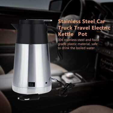 Портативний чайник з нержавіючої сталі для автомобілів, вантажівок, подорожей Чайник з підігрівом води, чашка для швидкого кип'яті
