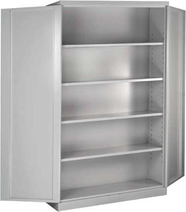 Металева шафа ADB XXL RAL 7035, повна шафа для майстерні, сталева шафа для зберігання, 4 полиці, металева шафа для інструментів майстерні