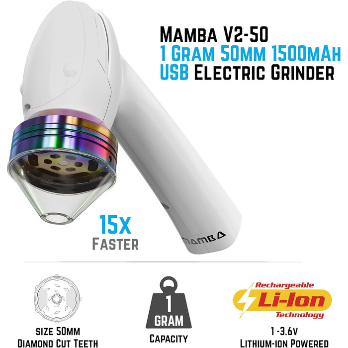 Гр. Електричний подрібнювач спецій, акумуляторний USB з дозуючим засобом і головкою лійки для легкого наповнення - повністю зарядіть Rainbow перед використанням, 1