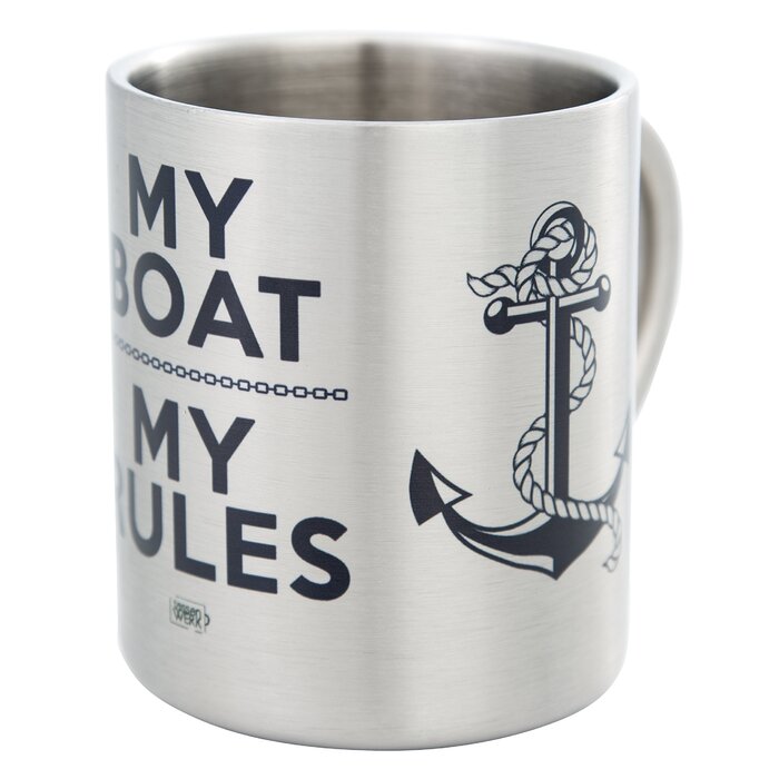 Чашка MUGSY з нержавіючої сталі, дизайн човна та якоря, 300 мл, морська чашка, моряк та човен