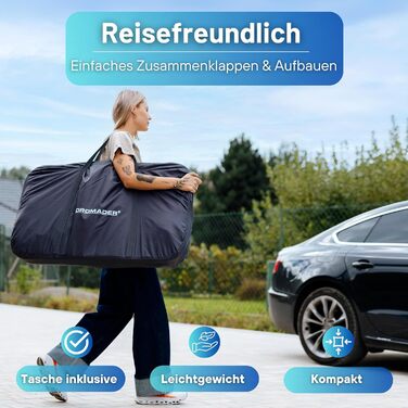 Дитяче ліжечко DROMADER 3-в-1 - Дитяче ліжечко, шезлонг, дорожнє ліжечко з матрацом, 0-6 місяців, макс. 9 кг - Колиска з 7 регулюваннями висоти, функція гойдання, дихаюча сітка - сумка для перенесення