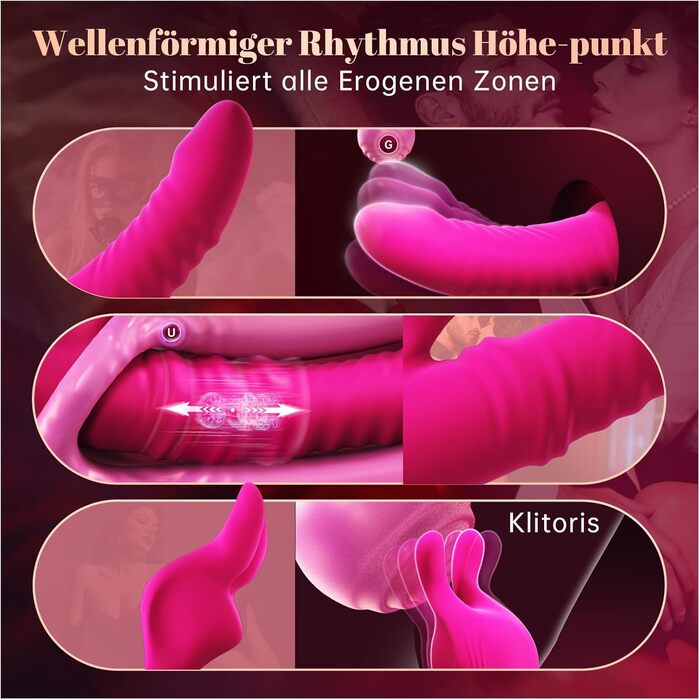 Вібраційна секс-іграшка для жінок з 3 режимами поштовху та гойдання, 10 вібрацій, вібраційні набори з фалоімітатором-гойдалкою 30 для жінок, клітор, вібрація точки G Texidiy для жінок, секс-іграшка для пар, для самостійного використання