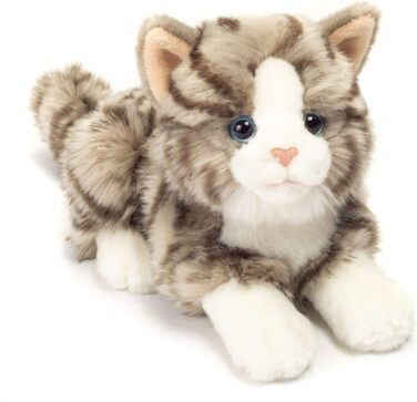 М'яка іграшка Teddy Hermann 90691 Сіра киця 20 см (з переробленим наповнювачем)