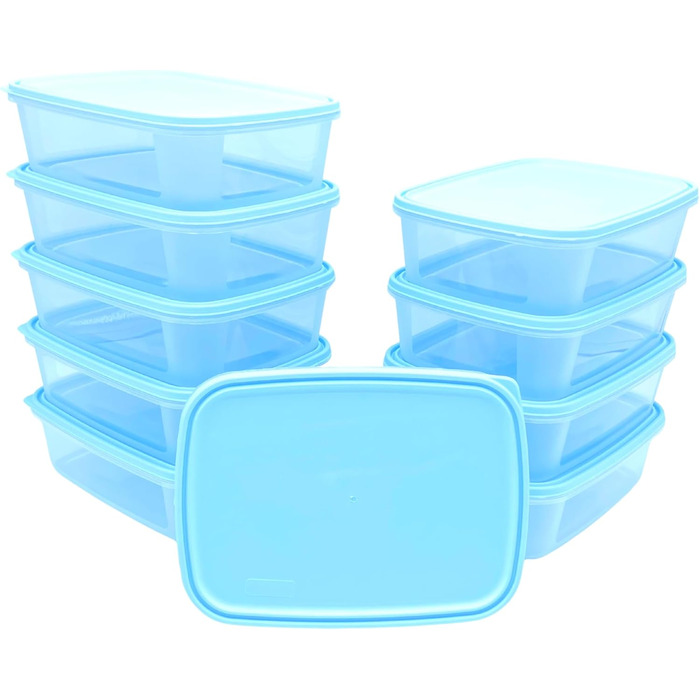 Герметичні контейнери з кришками, 1000 мл, для зберігання продуктів об&39ємом 1 літр, упаковка з 10 шт. , герметичні, придатні для використання в мікрохвильовій печі та морозильній камері, можна мити в посудомийній машині, багаторазові