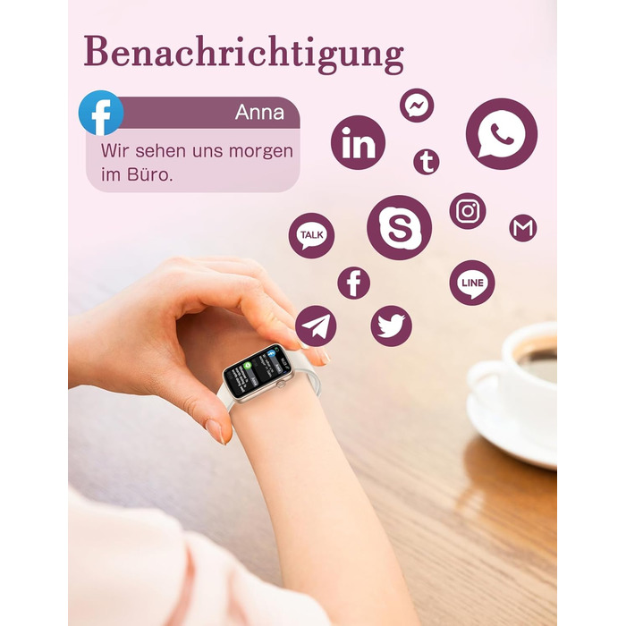 Жіночий смарт-годинник для фітнесу, тонкий фітнес-трекер, крокомір, з монітором серцевого ритму, вимірюванням SpO2, моніторингом сну, маленьким водонепроникним IP68 смарт-годинником, спортивним годинником для Android iOS, телефону Polarsterngold