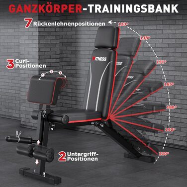Регульована силова лава, складна силова лава, тренувальна лава 363 кг з подовжувачем для ніг, подушкою для проповідників та подовженим підголівником, багатофункціональне фітнес-обладнання для домашнього використання