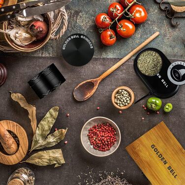 Подрібнювач пилку LIHAO для Spice Herbs Spices Herb Набір з 4 предметів зі скребком для пилку (чорний) (подрібнювач з коробкою)