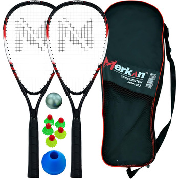 Набір для швидкісного бадмінтону, 2 зручні алюмінієві ракетки, довжина 58,9 см, ідеально підходять для стабільної та швидкої гри, високоякісна сумка (MSP-002)