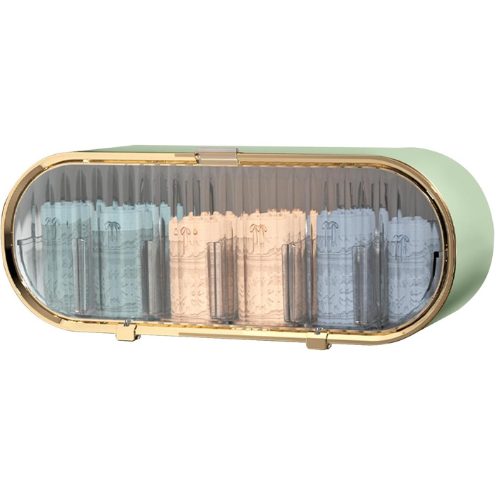 Пилонепроникний настінний органайзер для білизни, міцна пластикова коробка для зберігання білизни для спальні, дому, ванної кімнати, напівпрозорий настінний органайзер для шухляд світло-зеленого кольору