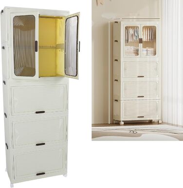 Дитяча шафа, складна, портативна, шафа для зберігання дитячого одягу, багатофункціональний органайзер для дитячих костюмів для спальні, дитячої кімнати, міцний матеріал PP.